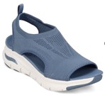 Clancy blue sandals with holes on each side