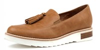 Sally tan lightweight flat shoes made of leather