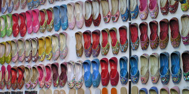 hanging ballet flat shoes on wall
